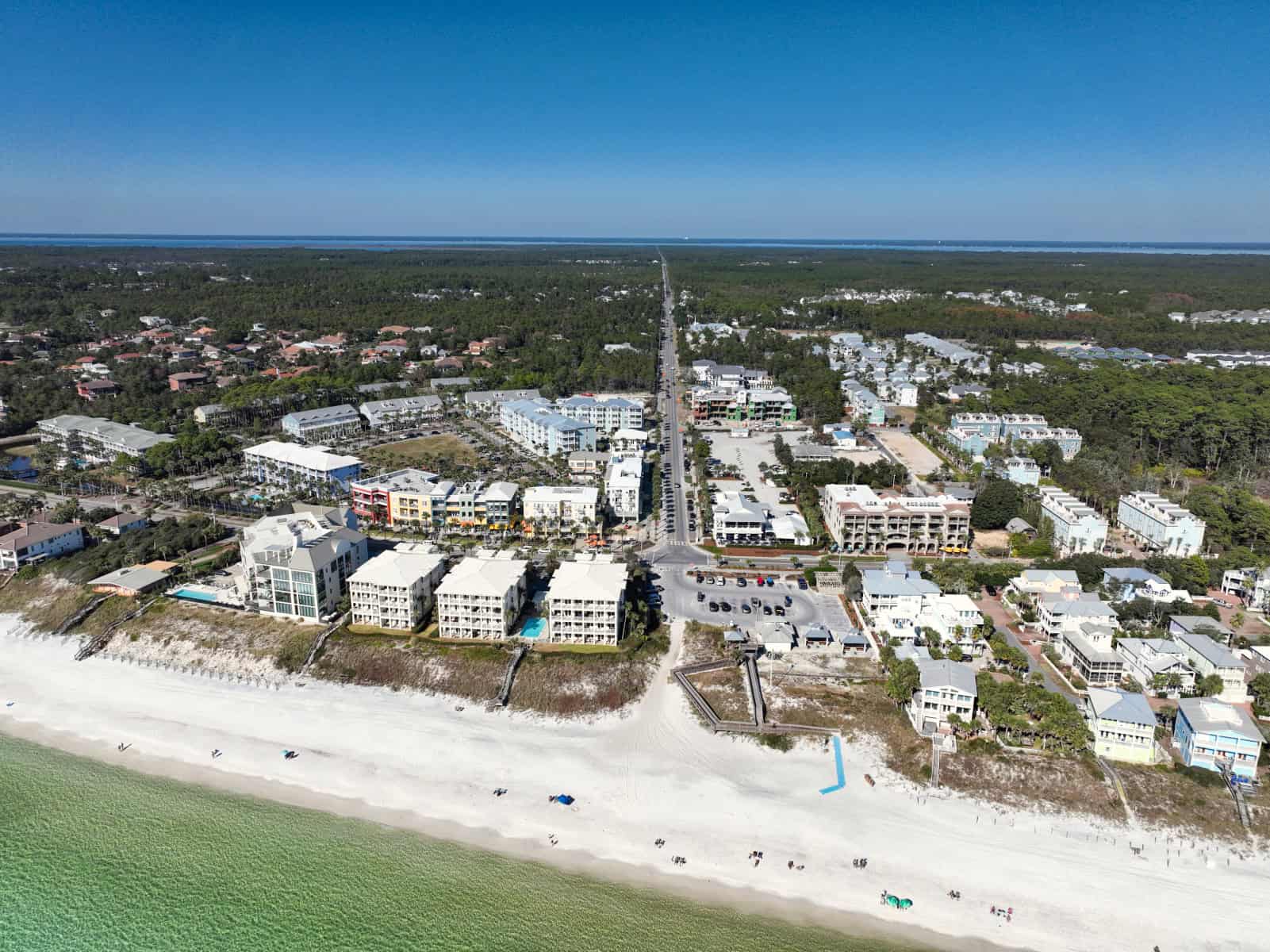 Aerial view of Scenic 30A in Santa Rosa Beach Florida